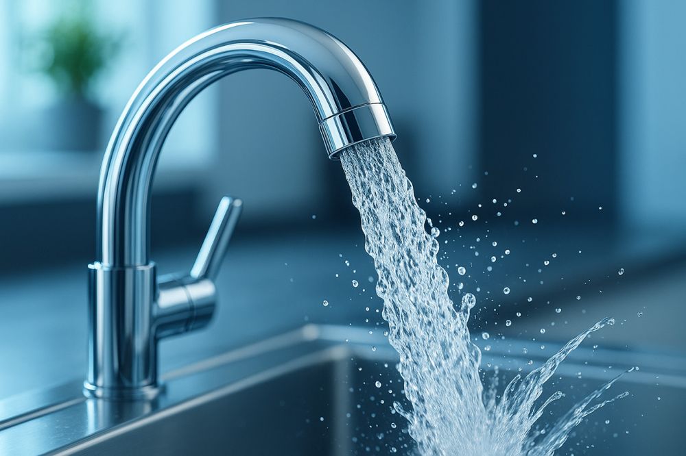 Eau sous pression au robinet